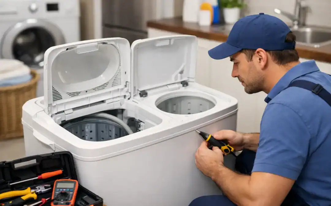 صيانة غسالة العادية نصف اتوماتيك بسرعة في الكويت
